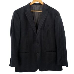 Hart Shaffner Marx Gray Pinstripe Suit Coat Jacket Blazer Size 48R Wool Foursome